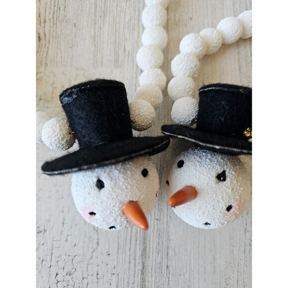 Styrofoam snowman Garland vintage unique top hat - Picture 2 of 5